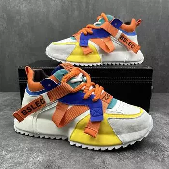 Кроссовки повседневные мужские ретро кроссовки модные микрофибровые кожаные ткани дышащие высокие увеличенные плоские платформы кроссовки 38