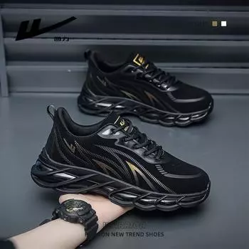 Кроссовки Pull Back мужские универсальные на платформе Dad Shoes легкие черные мужские туфли 39