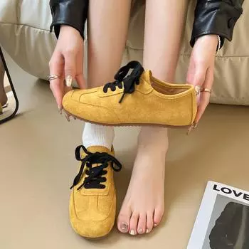 Кроссовки ретро со шнуровкой и плоской подошвой для женщин, немецкие, 2025, новые универсальные, легкие, для мочеиспускания, повседневные, спортивные, Forrest Gump 35 розовый