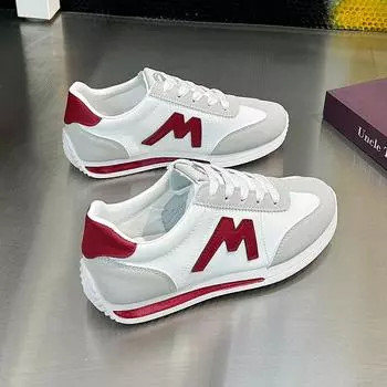 Кроссовки с глубоким вырезом и круглой головкой, легкие универсальные дышащие повседневные спортивные белые туфли с перекрестным кружевом, туфли Форрест Гамп, теннисные кроссовки 38