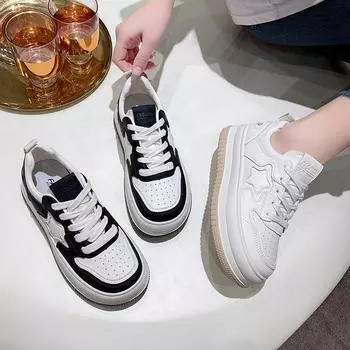 Кроссовки с плоским дном для женской повседневной спортивной обуви 37 чёрный