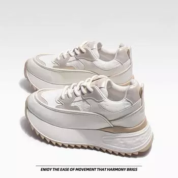 Кроссовки с толстой подошвой, нескользящая внутренняя часть, увеличивающая рост, обувь Gump, уличные туфли, маленькие белые туфли, обувь Daddy Shoes 34 золотой