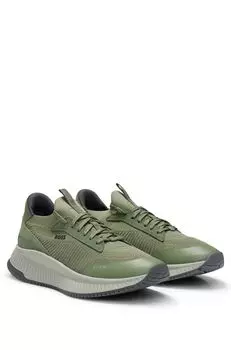Кроссовки с трикотажным верхом и подошвой Fishbone 41 Khaki [BOSS] Мужские хаки