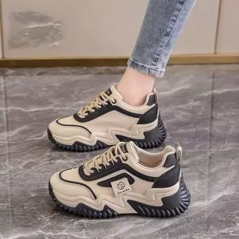 Кроссовки Smil женские весна 2024 года новые кроссовки с мягкой подошвой универсальные повседневные сверхлегкие туфли для папы женские 35 хаки