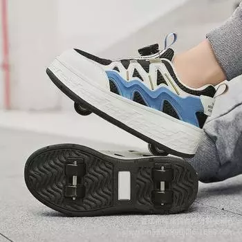 Кроссовки со съемными колесами для детей и взрослых 31 розовый/фиолетовый