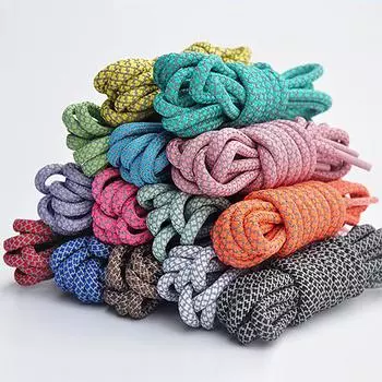 Кроссовки со шнурками Круглые Светоотражающие туфли на плоской подошве Шнурки Шнурки для плетения Веревочные кроссовки Спортивные шнурки Ювелирные изделия 100CM чёрный