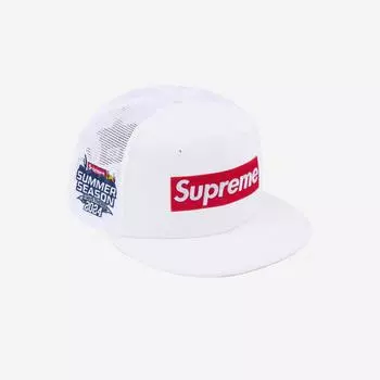 Кроссовки Supreme Box Logo с сетчатой спинкой New Era White 24SS -