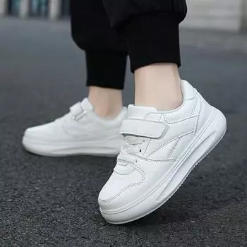 Кроссовки Tenis, детская весенне-осенняя новая спортивная обувь для мальчиков и девочек, повседневная обувь для досок, кожаные детские маленькие белые туфли на мягкой подошве 31 белый