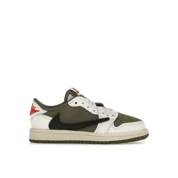 Кроссовки Travis Scott x Air Jordan 1 Retro Low OG SP PS Reverse Olive / Medium Olive Kids Green Black Sail DO5442-200 31