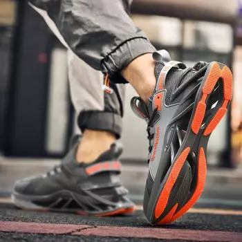 Кроссовки Trendy Blade Outsole Мужские сетчатые туфли больших размеров Молодежные кроссовки Студенческие модные кроссовки 39 белый