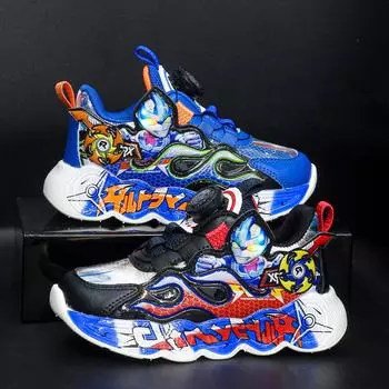 Кроссовки Ultraman Boys Rotary Buckle Sneakers для детей, весенние и осенние, легкие кроссовки для детей среднего и старшего возраста, кроссовки для папы на платформе для бега 26 standard sneaker size
