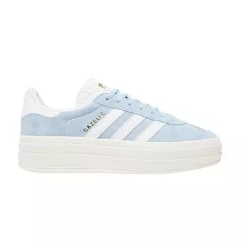 Женские кроссовки adidas Gazelle Bold Clear Sky синего цвета с белым золотом и металликом ID6991 42