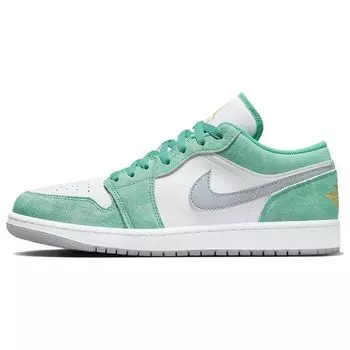 Кроссовки унисекс Air Jordan 1 Low New Emerald Зеленый Белый Светло-Стальной-Серый DN3705-301 42.5