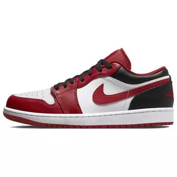 Кроссовки унисекс Air Jordan 1 Low Reverse Black Toe Red White Gym-Red 553558-163 47.5