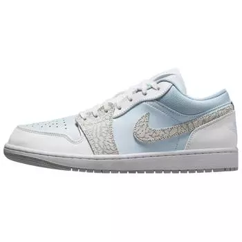 Кроссовки унисекс Air Jordan 1 Low SE Blue Tint с принтом «слоновая кожа» Белый Серо-туманный Парусный IB7692-400 45