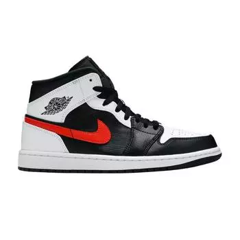 Кроссовки унисекс Air Jordan 1 Mid Chile Red Белые Черные 554724-075 40