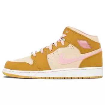 Кроссовки унисекс Air Jordan 1 Mid GG Lola Bunny Brown Wheat Pink-Glaze-Shimmer 724072-730