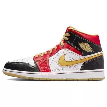 Кроссовки унисекс Air Jordan 1 Mid SE GC XQ 2022 Белое золото-Dust Sport-красный DV0576-176 37.5