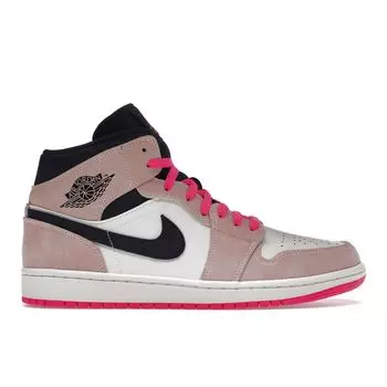 Кроссовки унисекс Air Jordan 1 Mid SE Crimson Tint Pink Black-Sail-Hyper-Pink 852542-801 44