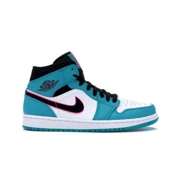Кроссовки унисекс Air Jordan 1 Mid SE South Beach Синий Turbo-Green Black-Hyper-Pink-Orange-Pel 852542-306