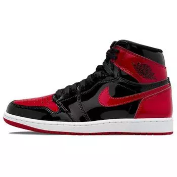 Кроссовки унисекс Air Jordan 1 Retro High OG Patent Bred Black White Varsity-Red 555088-063