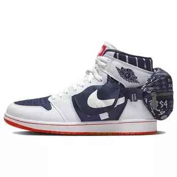 Кроссовки унисекс Air Jordan 1 Retro High Utility Quai 54 Белый нейтральный-индиго Light-Bone DV1717-100 36