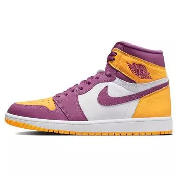 Кроссовки унисекс Air Jordan 1 Retro High OG Brotherhood Золотой Университет-Золотой Светло-Бордо 555088-706 36.5