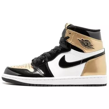 Кроссовки унисекс Air Jordan 1 Retro High OG NRG Gold Toe Черный Черный-Металлик-Золото-Белый 861428-007 44