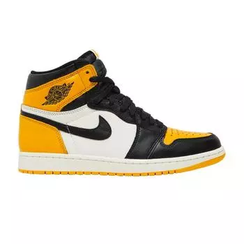 Кроссовки унисекс Air Jordan 1 Retro High OG с желтым носком Taxi Black Sail 555088-711 35.5