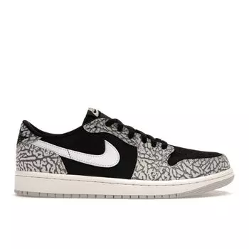Кроссовки унисекс Air Jordan 1 Retro Low OG Black Cement Muslin Tech-Grey White CZ0790-001 36