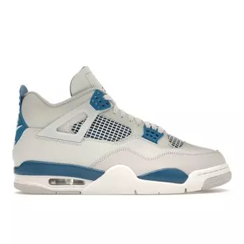 Кроссовки унисекс Air Jordan 4 Retro Military Blue 2024 кремово-белые нейтрально-серые FV5029-141 47.5
