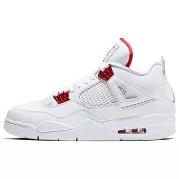 Кроссовки унисекс Air Jordan 4 Retro Red Metallic Белый/Университетский красный/Металлический серебристый CT8527-112 50.5