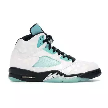 Кроссовки унисекс Air Jordan 5 Retro Island Green Белые Черные CN2932-100 37.5