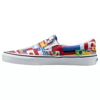 Кроссовки унисекс без шнуровки Vans Classic с международными флагами, разноцветные, истинно-белые VN0A38F7RX0 40.5
