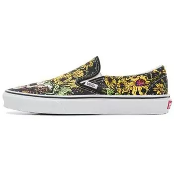 Кроссовки унисекс без шнуровки Vans Classic Slip-On Beauty Skull, разноцветные, черные, полностью белые VN0A5AO8640 35