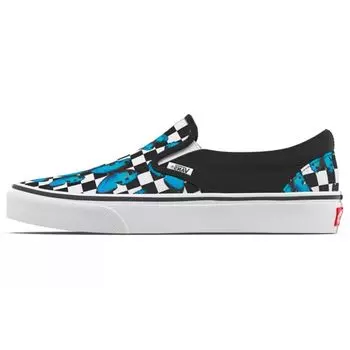 Кроссовки унисекс без шнуровки Vans Classic Slip-On Butterfly Checkerboard Black True-White VN0A5AO85KK 38