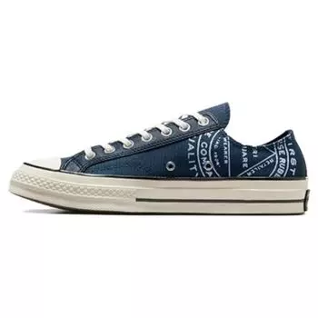 Кроссовки унисекс Chuck 70 Leather Overlay Low Converse Rubber Company Blue Navy Egret A07124C 36