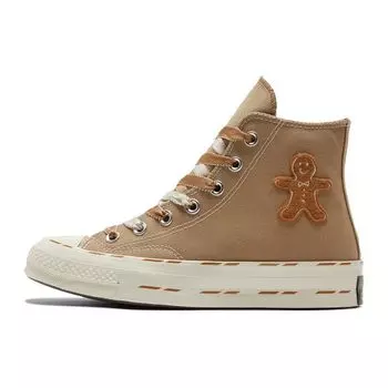 Кроссовки унисекс Converse Chuck 70 High Gingerbread Man коричневые кочевники-хаки Dark-Soba A04282C 35
