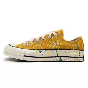 Кроссовки унисекс Converse Chuck 70 Low Paint Splatter - Sunflower Gold Yellow Egret 170804C 35