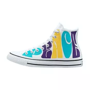 Кроссовки унисекс Converse Chuck Taylor All Star High Peace Powered White Court-Purple Amarillo 167892C 36.5