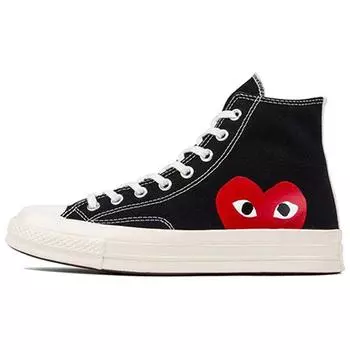 Кроссовки унисекс Converse Comme des Garons Play x Chuck 70 High Black 2015 белые 150204C 36.5