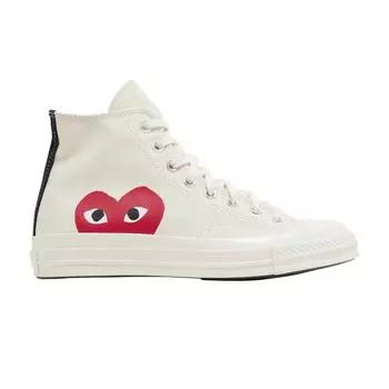 Кроссовки унисекс Converse Comme des Garons Play x Chuck 70 High Milk 2023 Cream White High Risk-Red A08792C 35