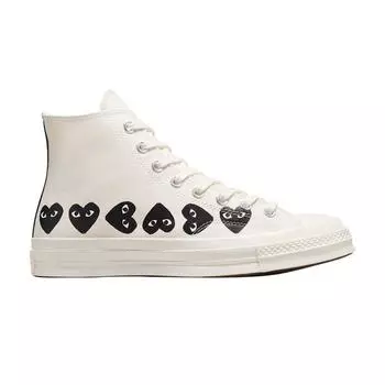 Кроссовки унисекс Converse Comme des Garons PLAY x Chuck 70 High Multi Heart — молочно-черные, кремовые, Egret A08148C 35