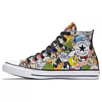 Кроссовки унисекс Converse Looney Tunes x Chuck Taylor All Star High Looney Characters Разноцветные Белый Черный 158235F 40
