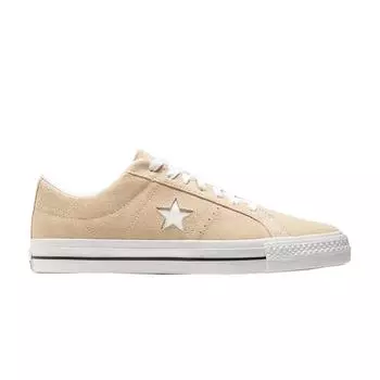 Кроссовки унисекс Converse One Star Pro Vintage Suede Low Oat Milk, кремово-белые, черные A04155C 35.5
