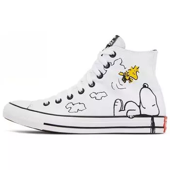 Кроссовки унисекс Converse Peanuts x Chuck Taylor All Star High Snoopy and Woodstock Белый Черный Сигнально-Красный A01872C 35