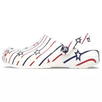 Кроссовки унисекс Crocs Classic Clog Stars and Stripes Белый Мульти 208877-94S 37-38