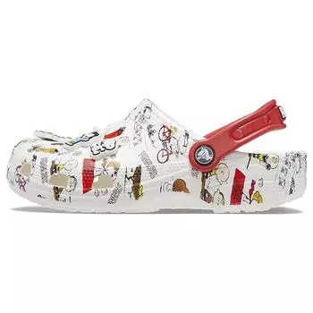 Кроссовки унисекс Crocs Peanuts x Classic Clog Allover Print Белый Мульти 208629-94S 36-37