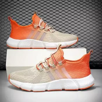 Кроссовки унисекс из дышащей сетки - легкие кроссовки для бега в спортзале/повседневного ношения, широкая ширина 39-46 с амортизирующей подошвой, нескользящая обувь для спорта на открытом воздухе 36 оранжевый