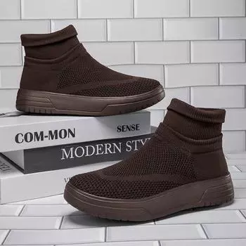 Кроссовки унисекс из сетки: Новый стиль Flying Weave, большой выбор размеров, повседневные и эластичные носки 44